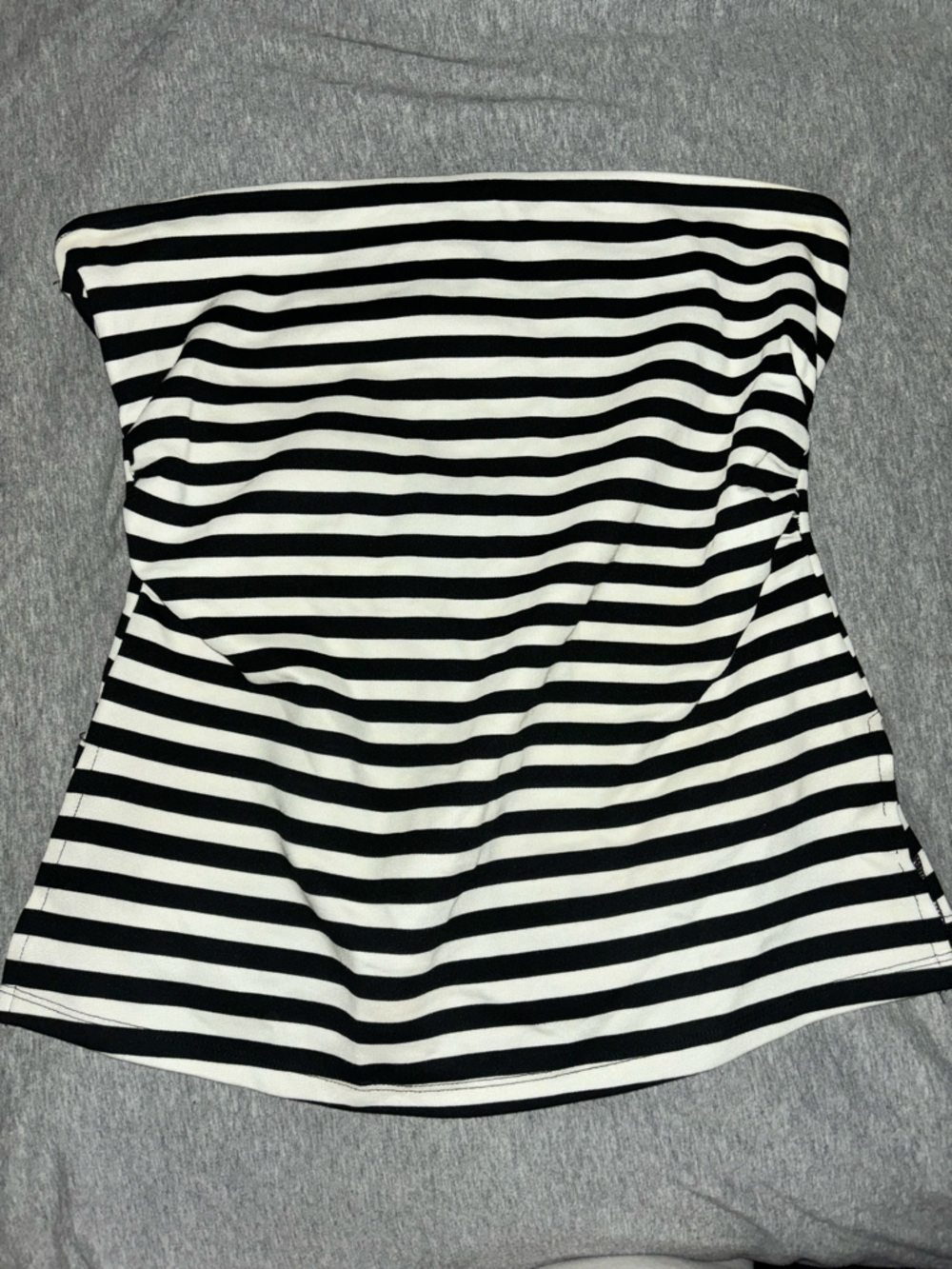 BLENCA Black & White Striped Strapless Tube Top